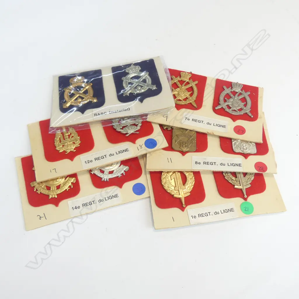 12 MILTARY BADGES ON 6 CARDS... Image 1++