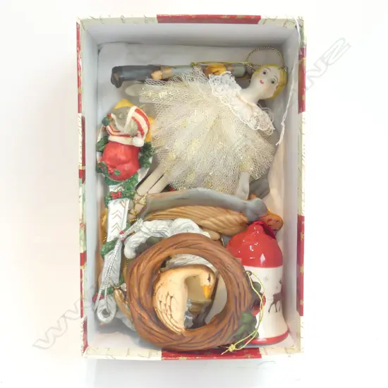 SMALL BOX OF CHRISTMAS ORNAMENTS
