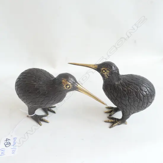 PAIR OF BRONZE KIWI 150MM L