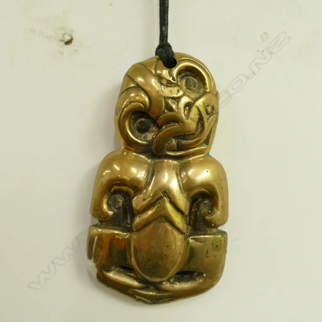 LGE BRONZE/BRASS HEI TIKI ON CORD H.115mm Image 1++