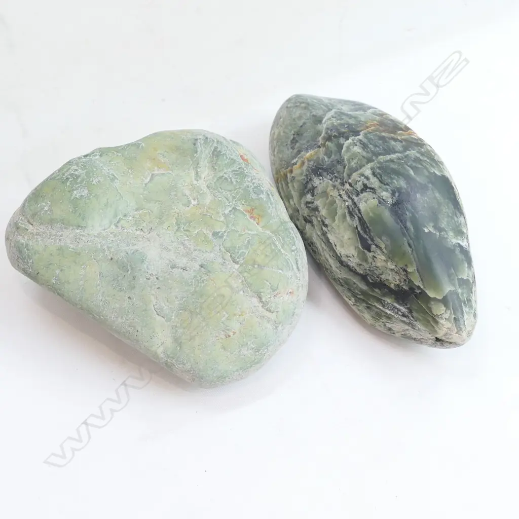 2 SMALL POUNAMU BOULDERS RIVER WORN  Image 1++