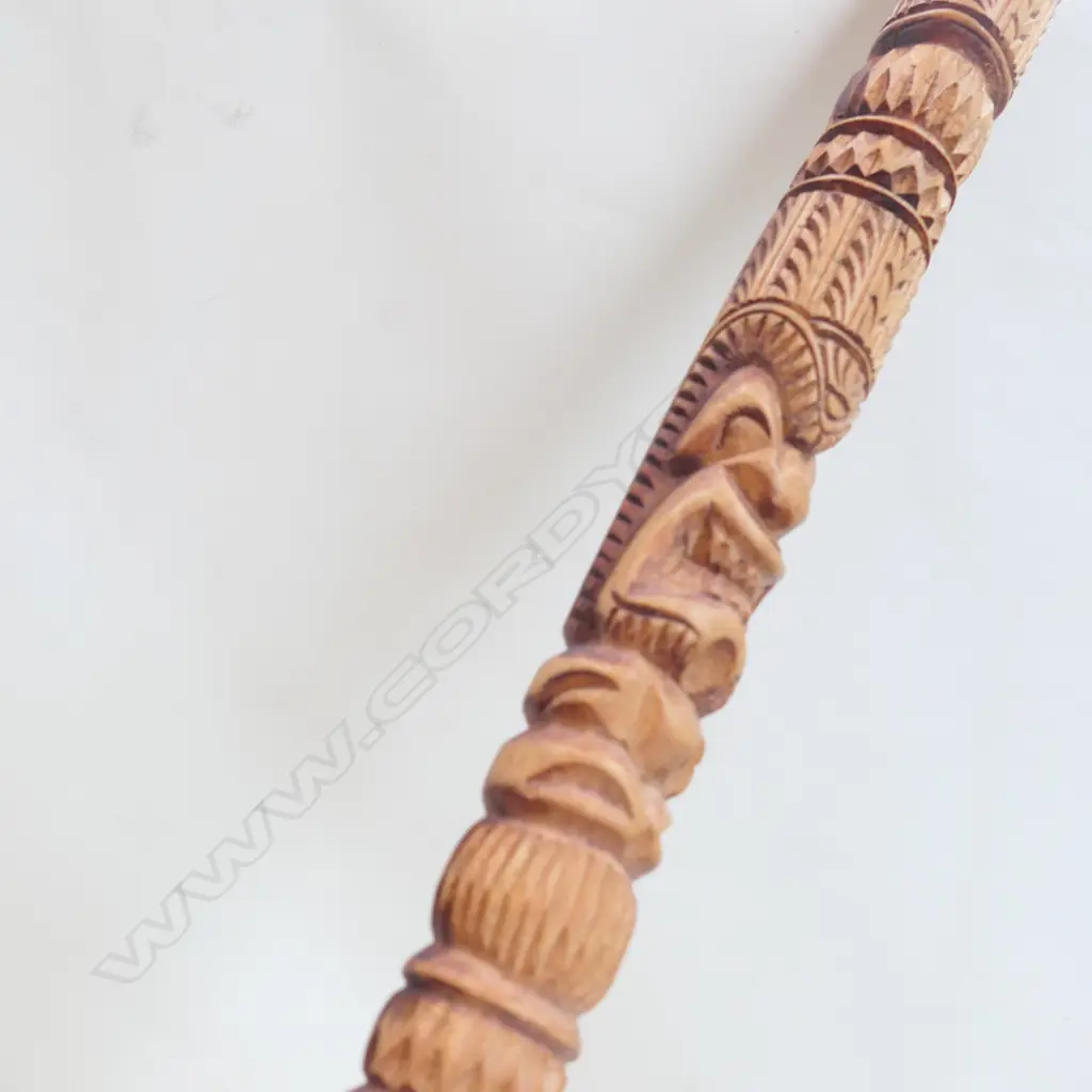 ISLAND CARVED WALKING STICK Image 1++