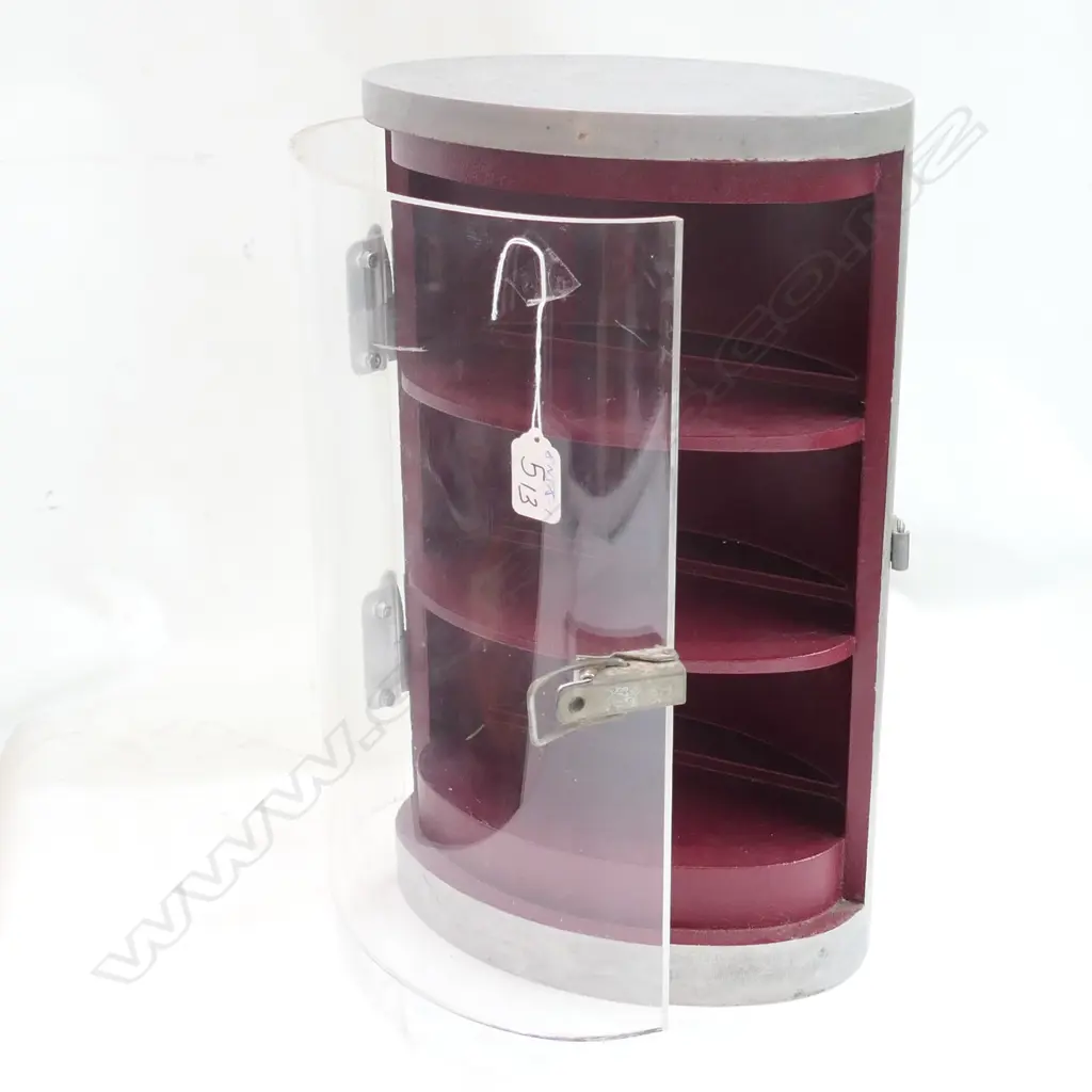 VINTAGE HEAVY ALUMINIUM WATCH? DISPLAY CABINET Image 1++