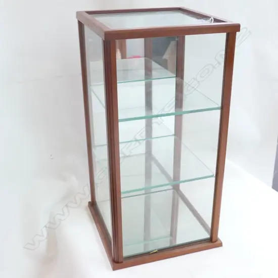 MAHOGANY FRAMED TABLE TOP DISPLAY CABINET