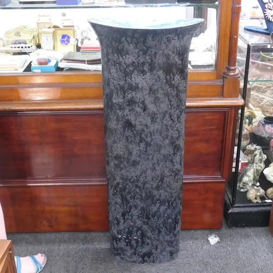 LARGE RICK RUDD CERAMIC COLUMN SCULPTURE, SMALL CHIPS TO RIM