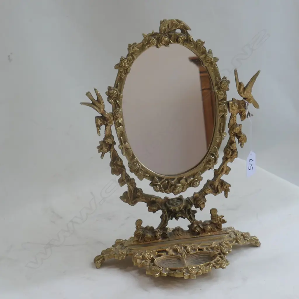 BRASS VANITY MIRROR 330MM H Image 1++