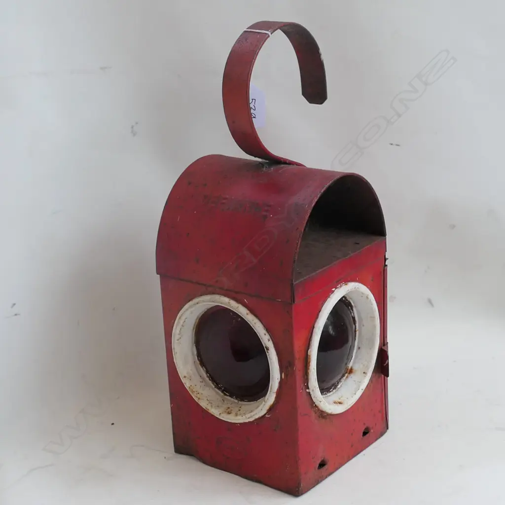 RED DEFIANCE ROAD WARNING LANTERN 380MM H Image 1++