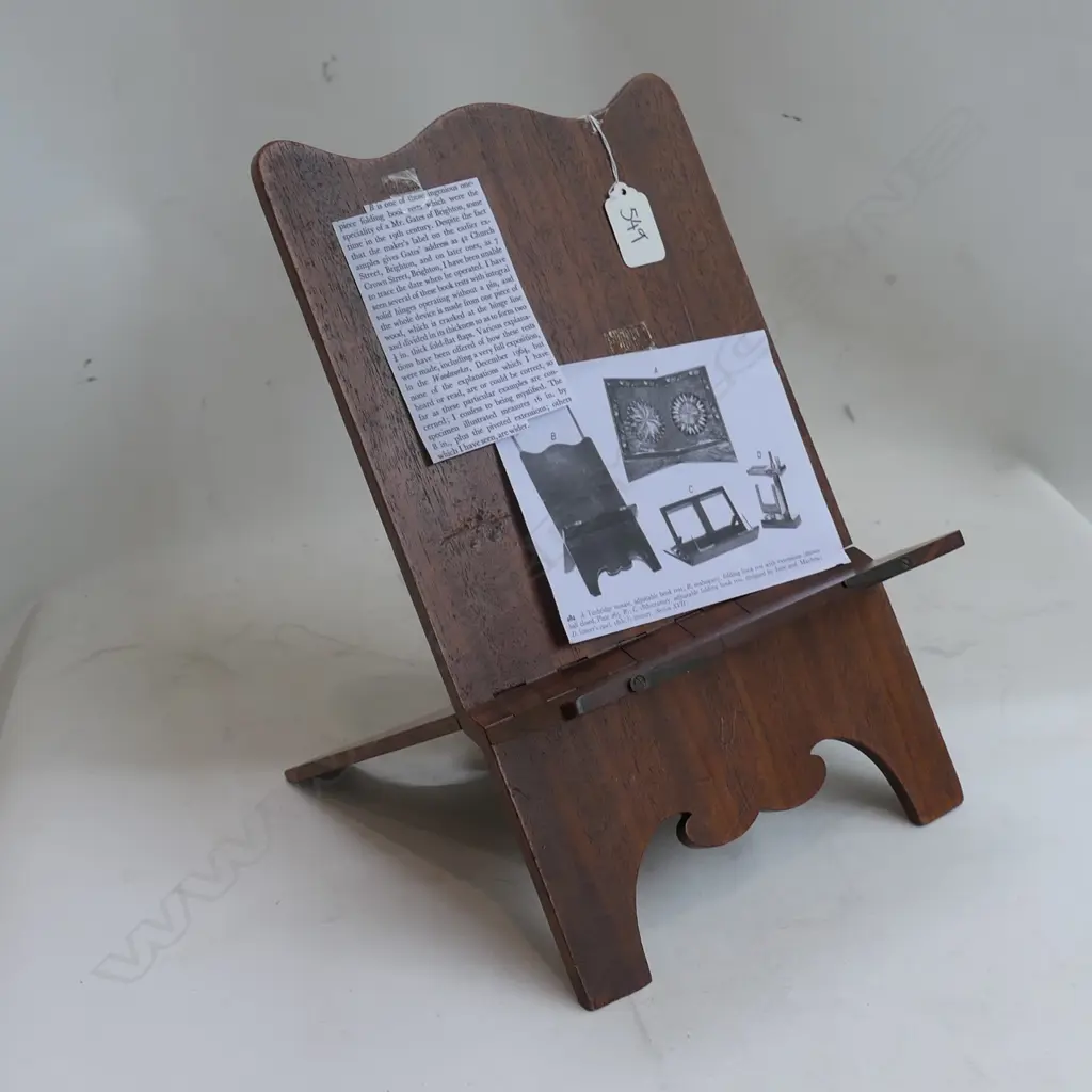LATE VICT. MAHOGANY FOLDING BOOK REST Image 1++