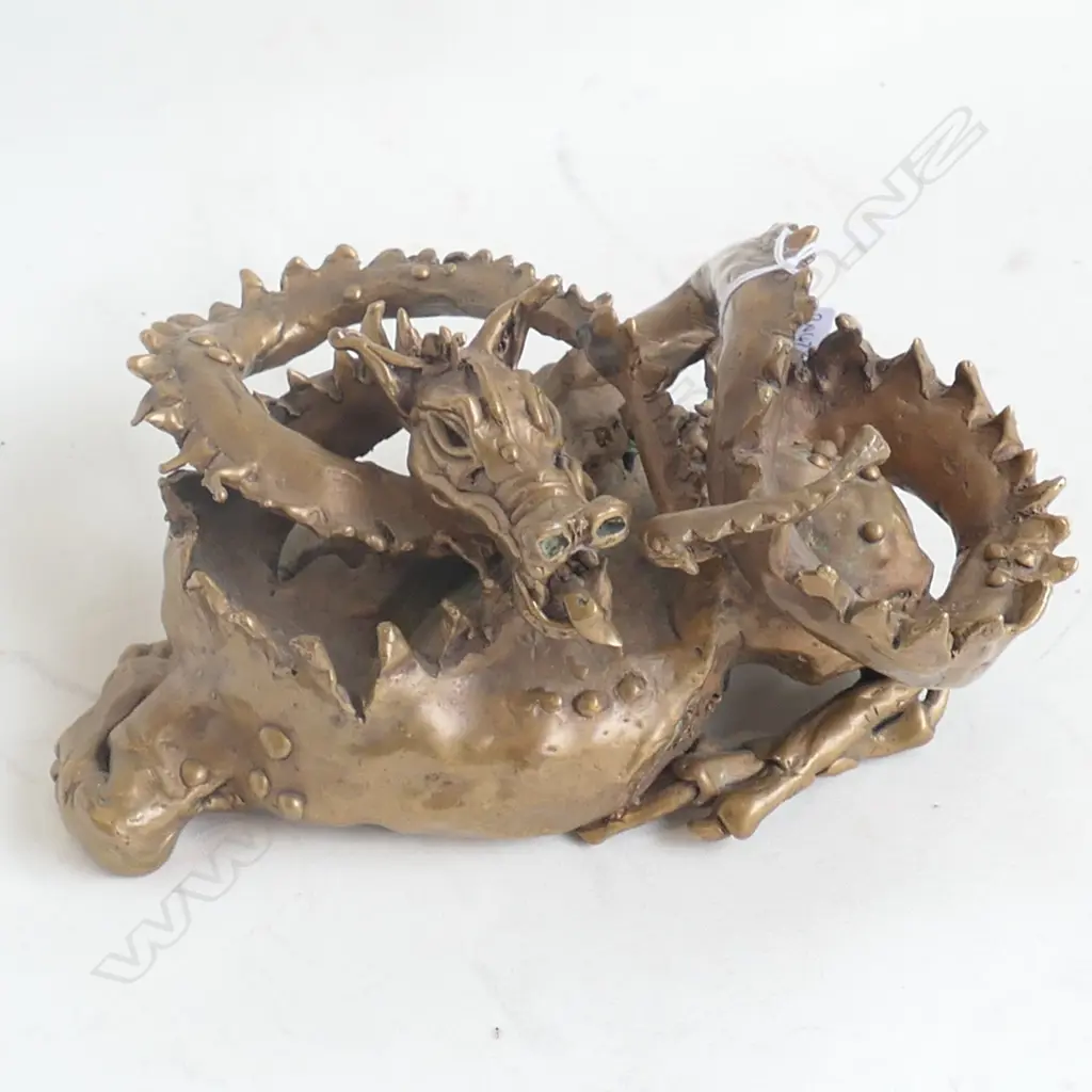 CAST BRONZE DRAGON STAMPED A.W L 200 MM Image 1++
