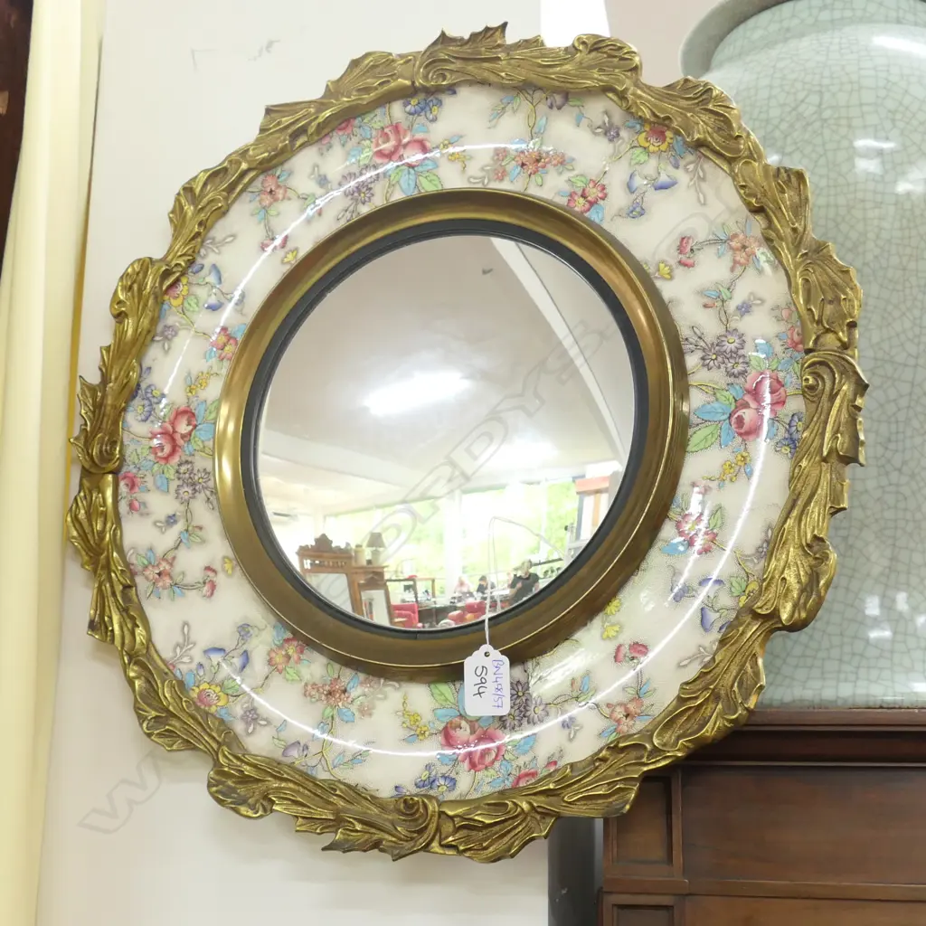 CONVEX CERAMIC WALL MIRROR 500MM DIA Image 1++