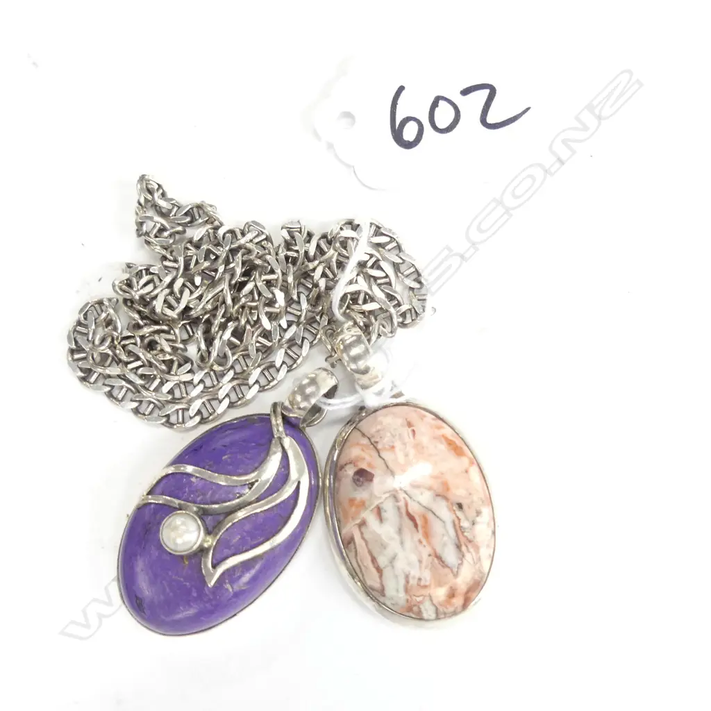 SILVER CHAIN + 2 PENDANTS Image 1++
