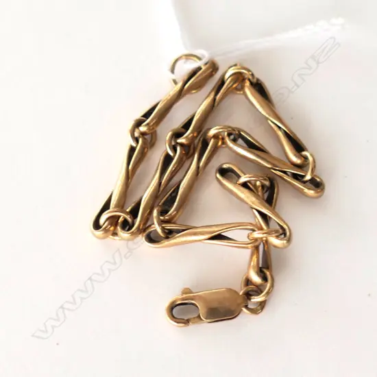 9CT GOLD FANCY CHAIN BRACELET 9gm