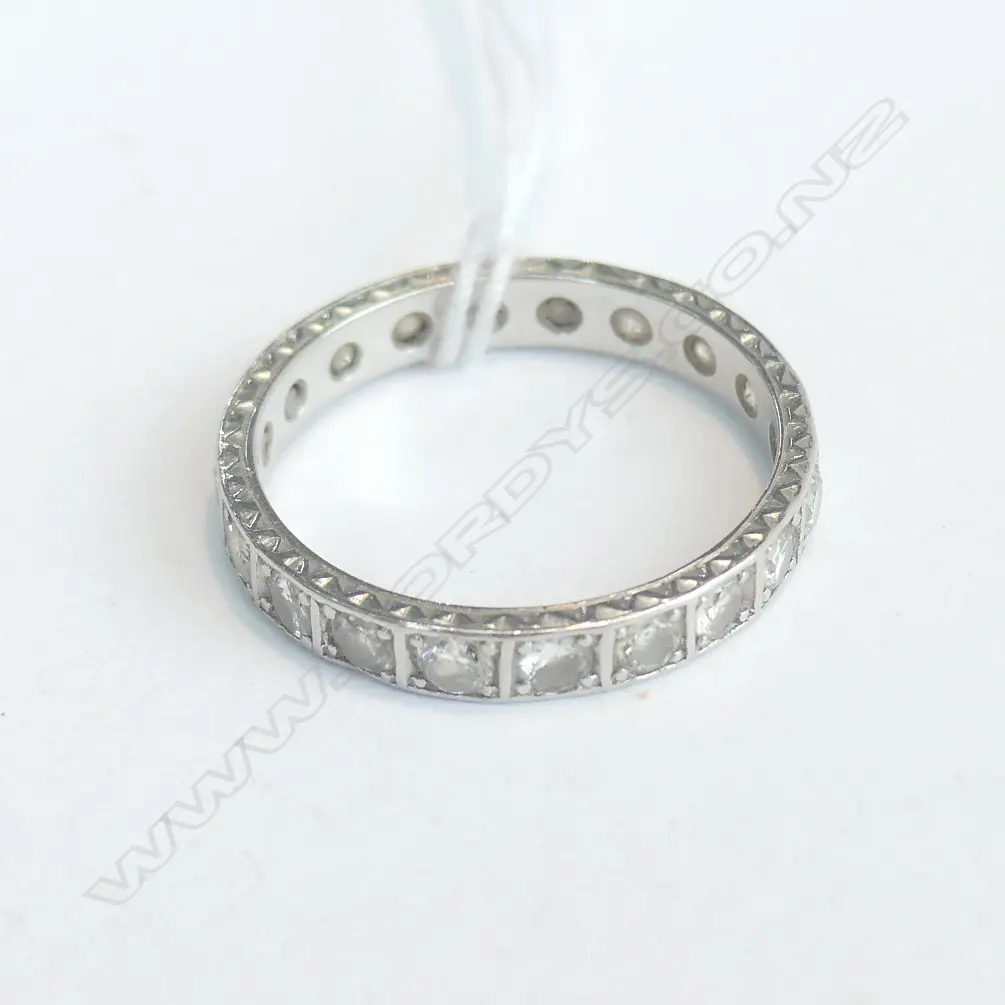 UNMARKED PLATINUM OR GOLD DIAMOND ETERNITY RING Image 1++