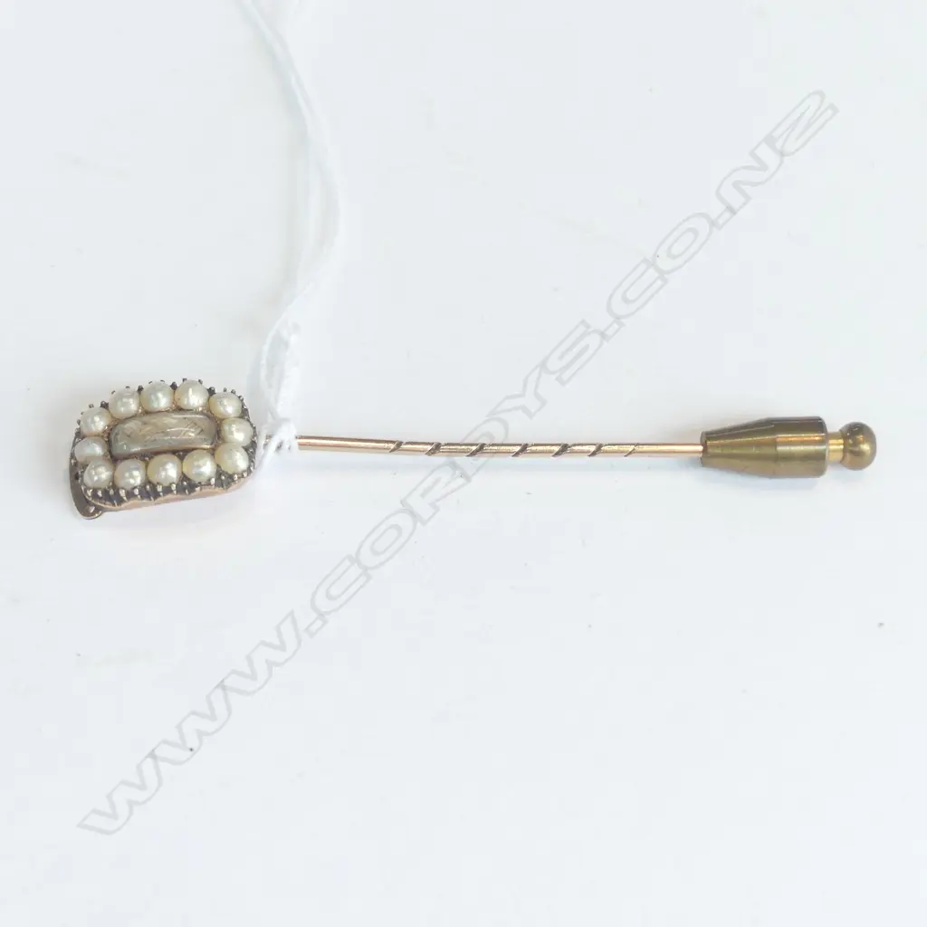 9CT GOLD MOURNING STICK PIN Image 1++