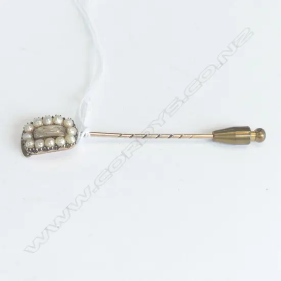 9CT GOLD MOURNING STICK PIN