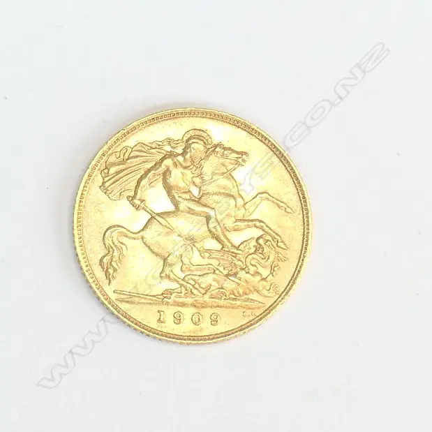 1909 GOLD HALF SOVEREIGN Image 1++