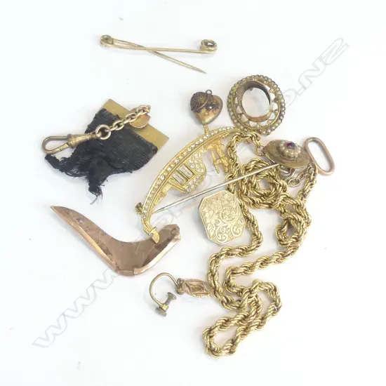 9CT GOLD/PLATED GOLD PIECES 13gm 