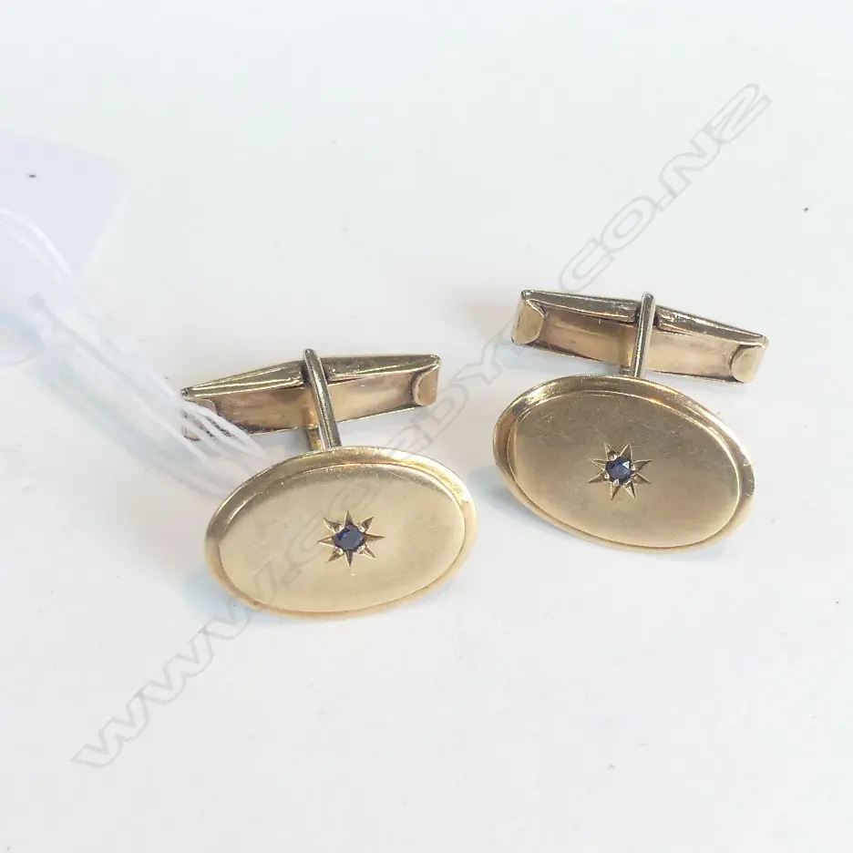 PR 9CT YELLOW GOLD CUFFLINKS - ENGLISH Image 1++