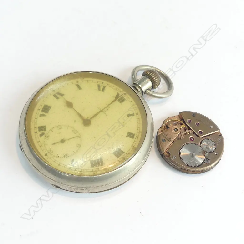 OMEGA SILVER ? CASED HALF HUNTER POCKET WATCH +... Image 1++