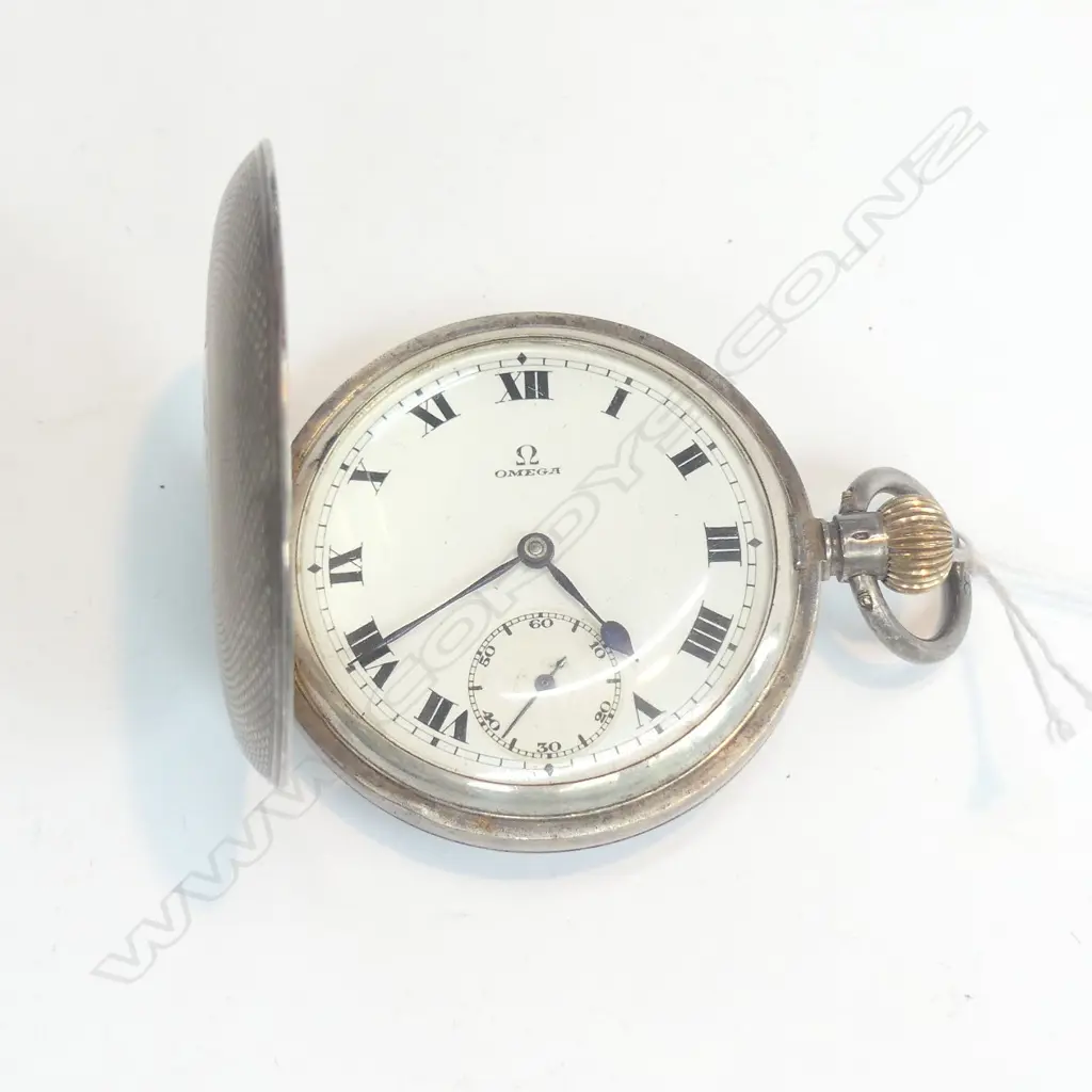 OMEGA SILVER CASED FULL HUNTER POCKET WATCH Image 1++