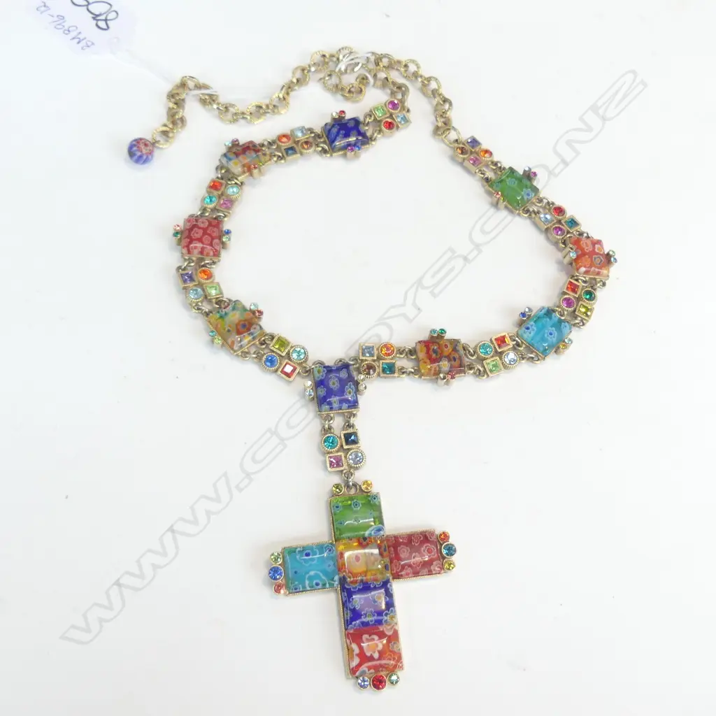FUNKY MOSAIC & CRYSTAL NECKLACE Image 1++