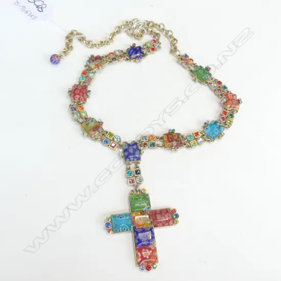 FUNKY MOSAIC & CRYSTAL NECKLACE