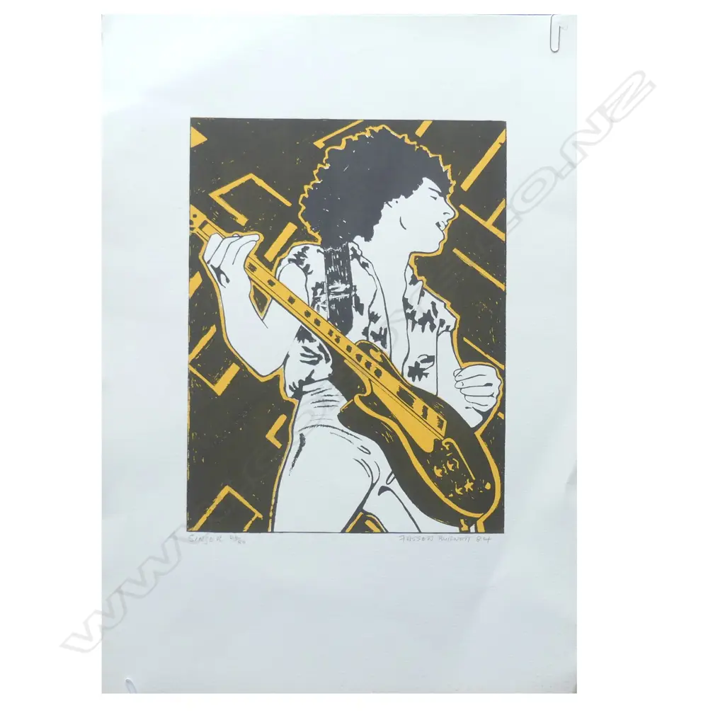 FASSETT BURNETT SCREENPRINT 'SINGER' 59/80 SGD & DATED 1984 UNFRAMED Image 1++