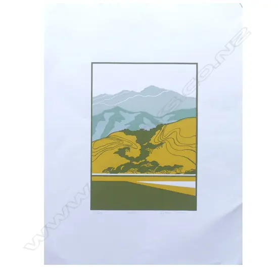 CYNTHIA TAYLOR SCREENPRINT 'HILLS' 19/45 H. 360 W. 260
