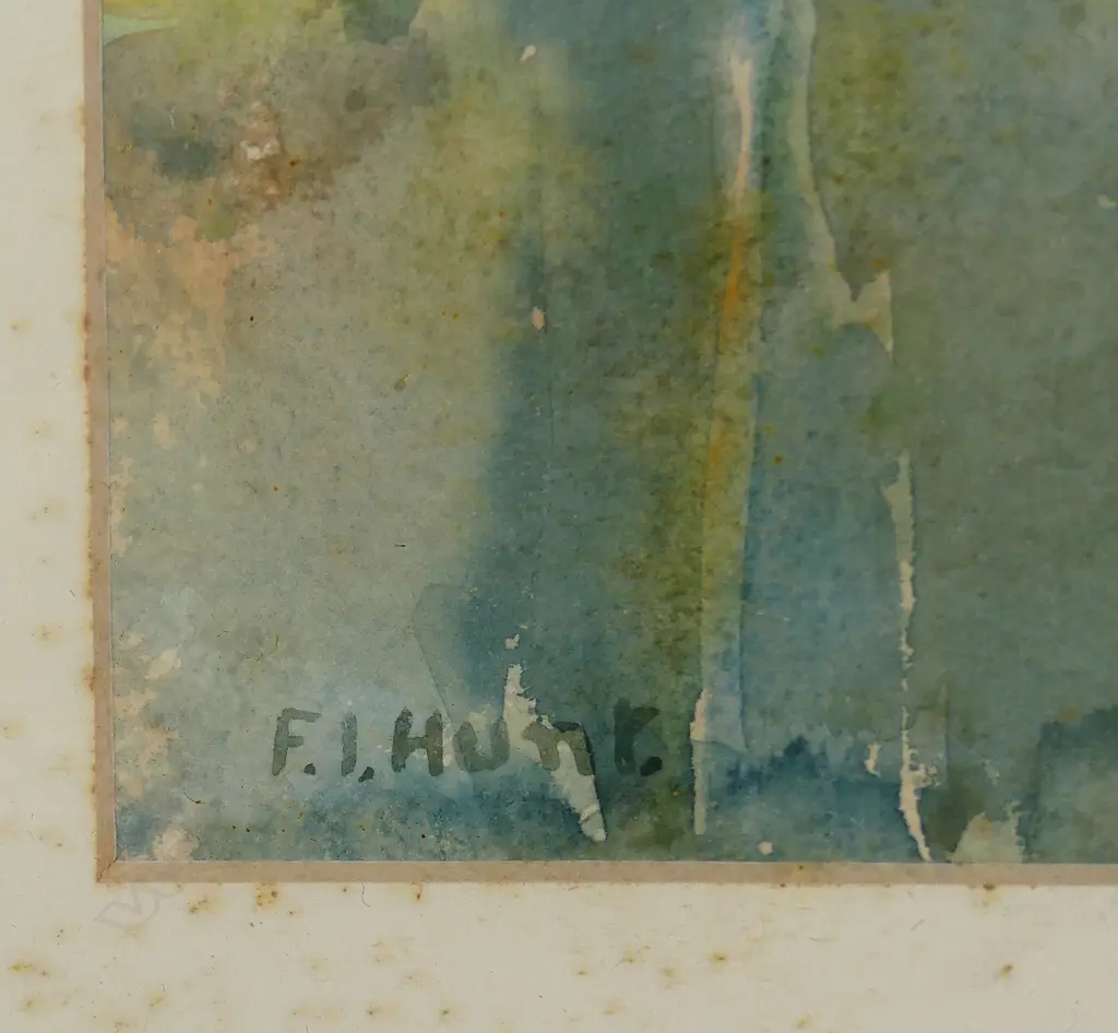 Francis Irwin Hunt (1890-1981) Untitled river scene watercolour Image 1++