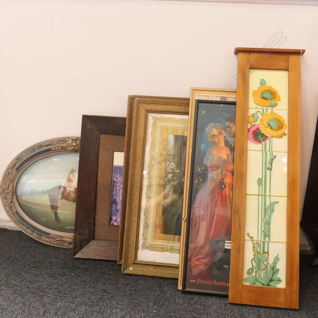 6 VICTORIAN FRAMES ONE AF AND FRAMED TILES Image 1++