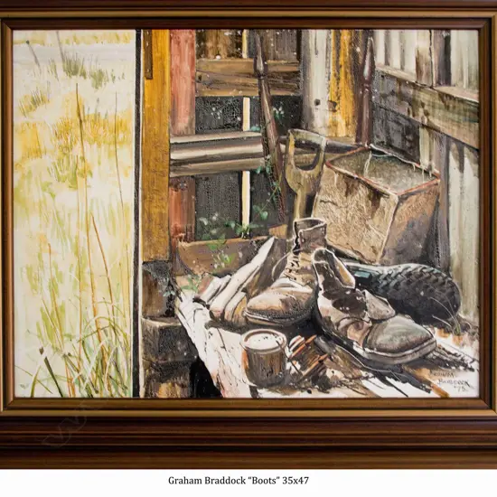 GRAHAM BRADDOCK, 'TRAMPIN' DAYS ALL DONE. KAITUNA, BANKS PENINSULA'  350 x 470mm