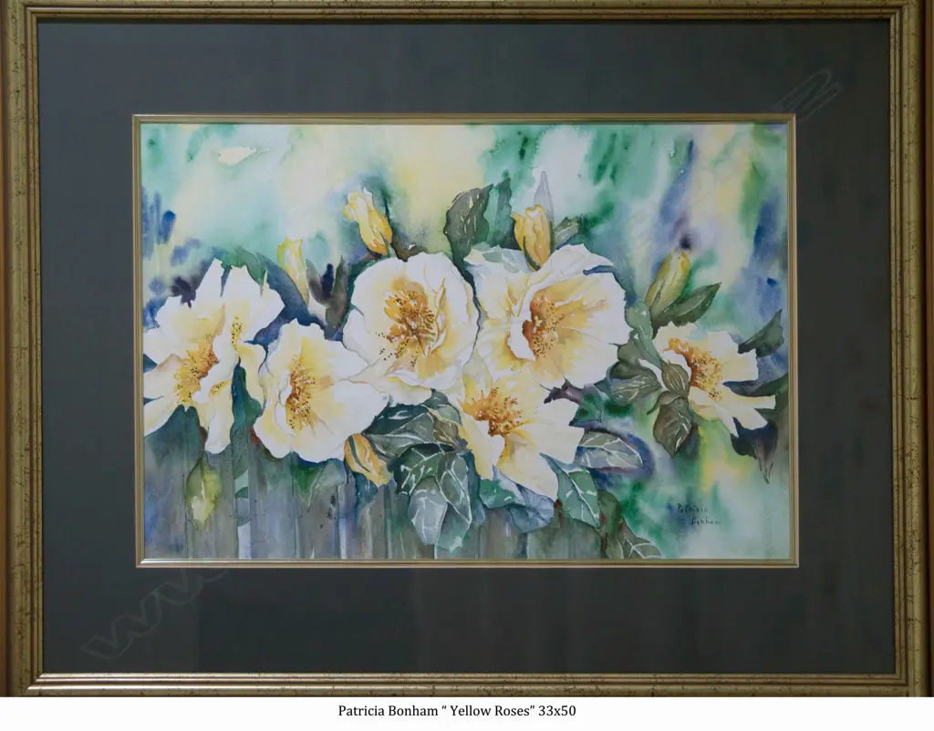 PATRICIA BONHAM W/C 'YELLOW ROSES'  330 x 500mm Image 1++
