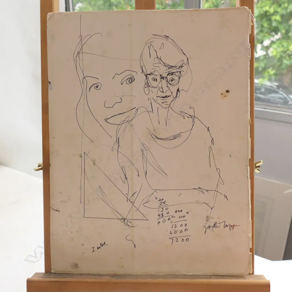 GARTH TAPPER INK DRAWING UNTITLED PORTRAIT SIGNED Image 1++