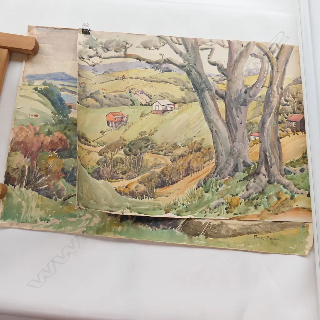 Both signed 380 x 560mm some creasing & 340 x 460mm Image 1++