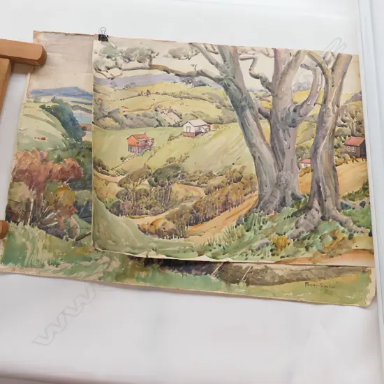 Both signed 380 x 560mm some creasing & 340 x 460mm