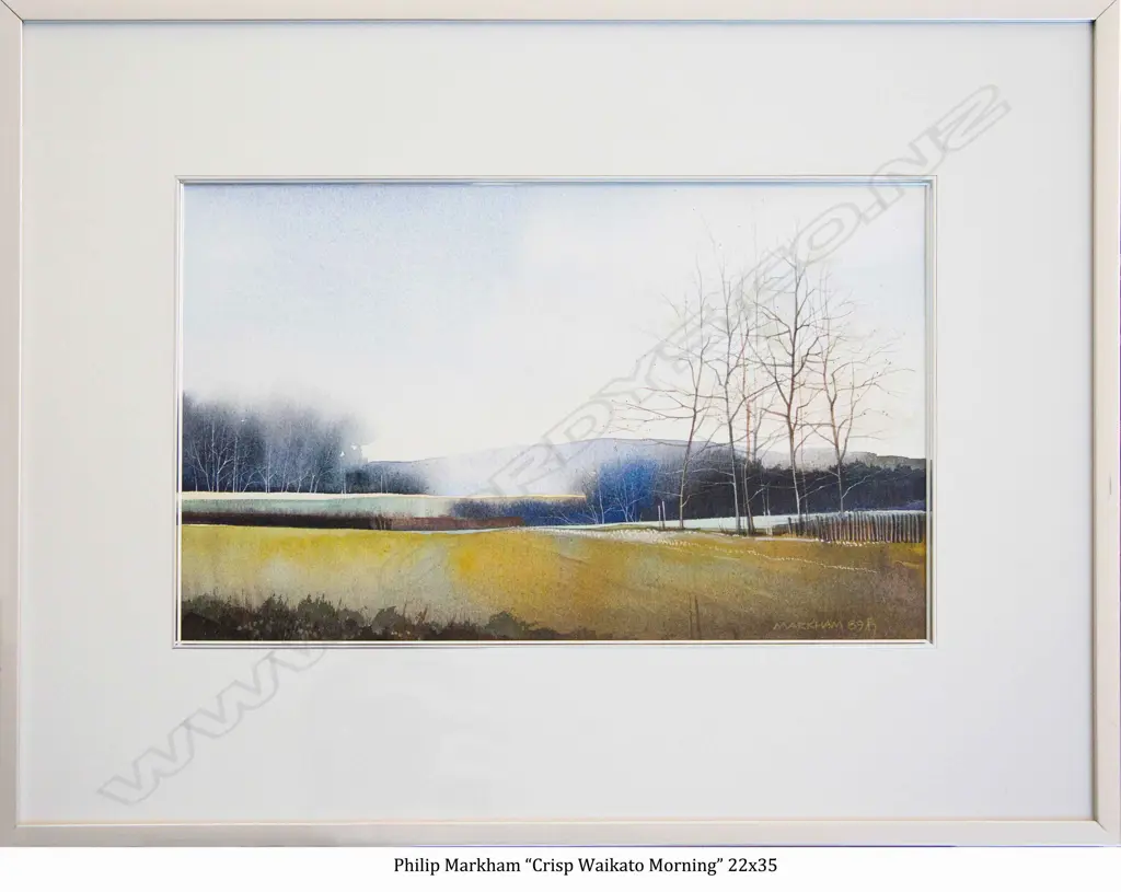 PHILIP MARKHAM 'CRISP WAIKATO MORNING' W/C Image 1++