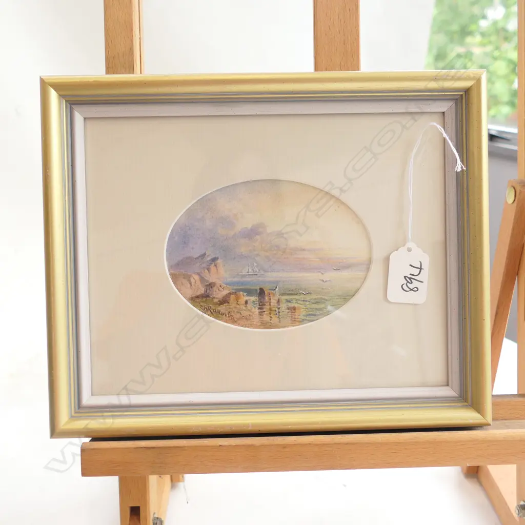 W.H.RAWORTH 19THC W/C COASTAL SCENE WITH SHIP  Image 1++