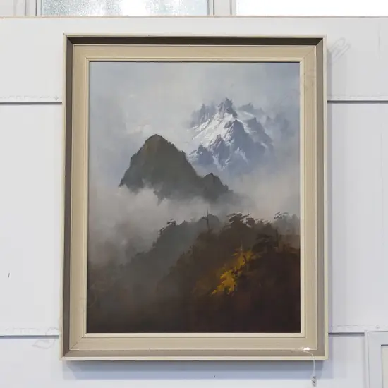 WALLACE T KEOWN OIL 'CATHEDRAL MOUNTAINS MANAPUORI'