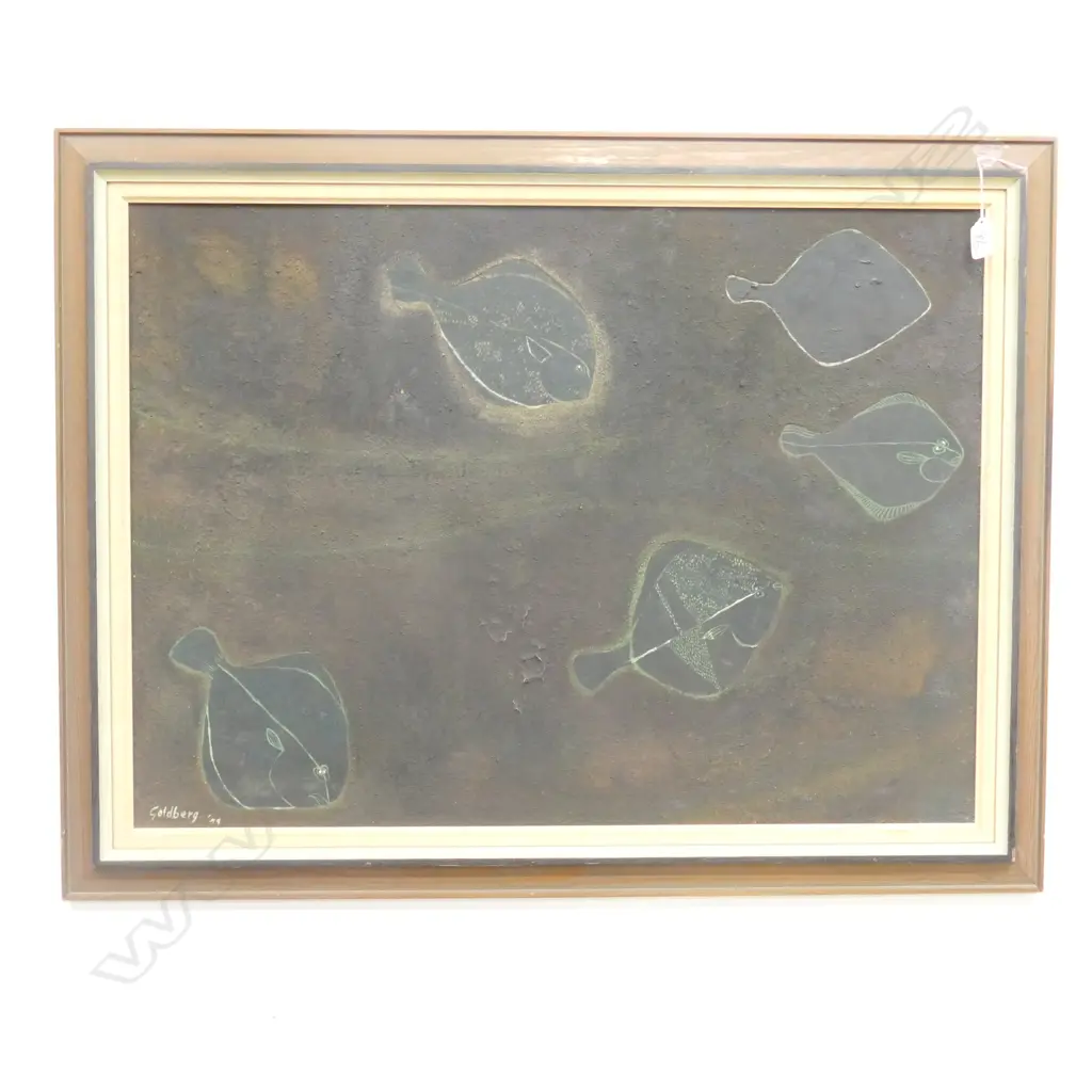 SUZANNE GOLDBERG, OIL ON BOARD, 'FLOUNDER' SIGNED & DATED '79, 580 x 800mm Image 1++