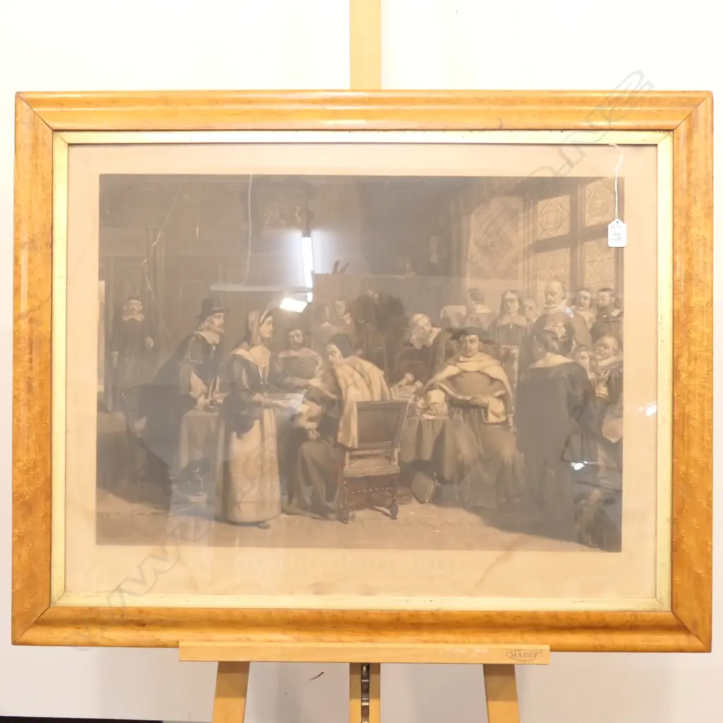 GOOD MAPLE FRAME WITH VICTORIAN ENGRAVING JOHN BUNYAN Image 1++