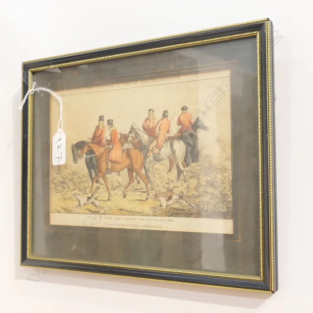 FOX HUNTERS "A VIEW IN LEICESTERSHIRE" FRAMED VICT PRINT Image 1++