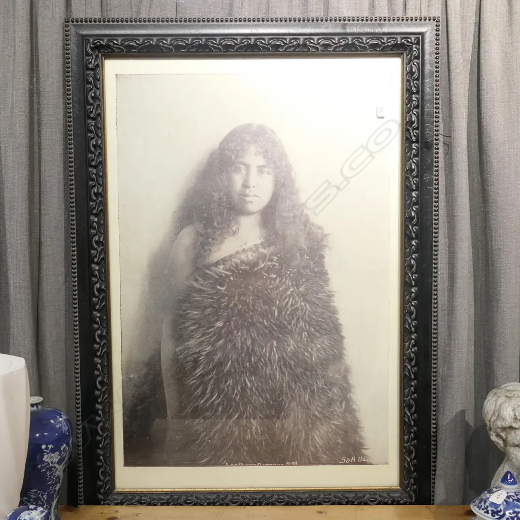 IMPRESSIVE LARGE REPRINT OF COLONIAL MAORI PHOTO PORTRAIT Image 1++
