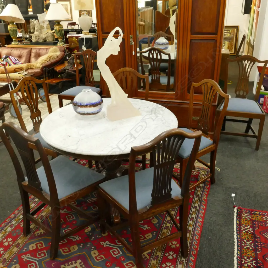 HARLEQUIN SET OF HEPPLEWHITE STYLE CHAIRS Image 1++