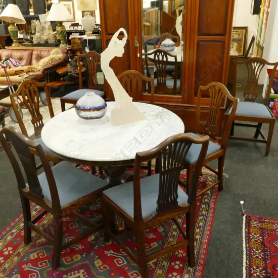 HARLEQUIN SET OF HEPPLEWHITE STYLE CHAIRS