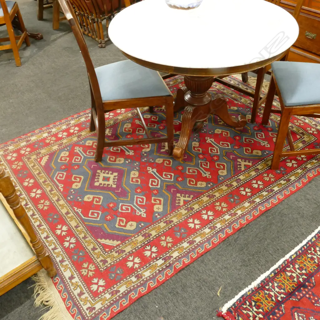 LARGE EXTRA WEFT WOVEN KELIM RUG 152 CM X 207 CM Image 1++