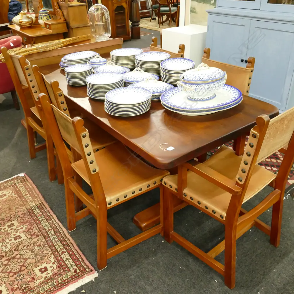 PETER SMEELE VINTAGE KAURI PLANK TABLE & 6 CHAIRS Image 1++