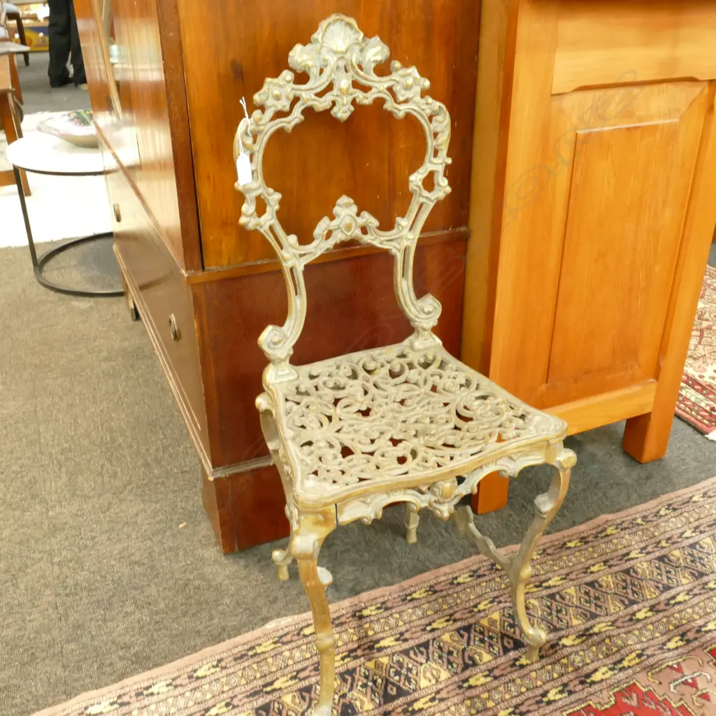 CAST BRASS FRENCH RICORRO STYLE CHAIR Image 1++