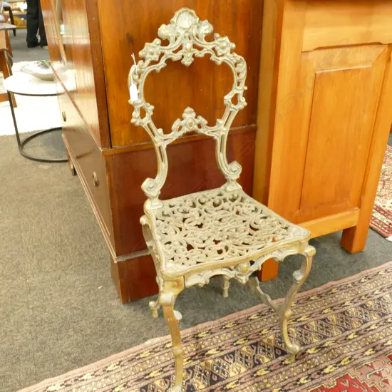 CAST BRASS FRENCH RICORRO STYLE CHAIR
