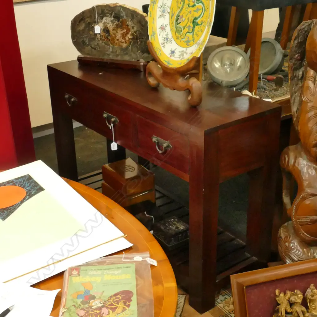 HARDWOOD CONSOLE TABLE 1200 X 400 X 810MM Image 1++