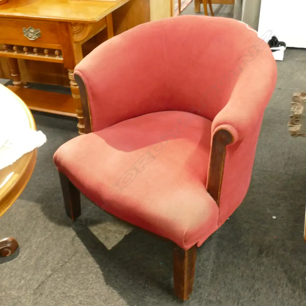 VINTAGE KAURI UPHOLSTERED TUB CHAIR  Image 1++